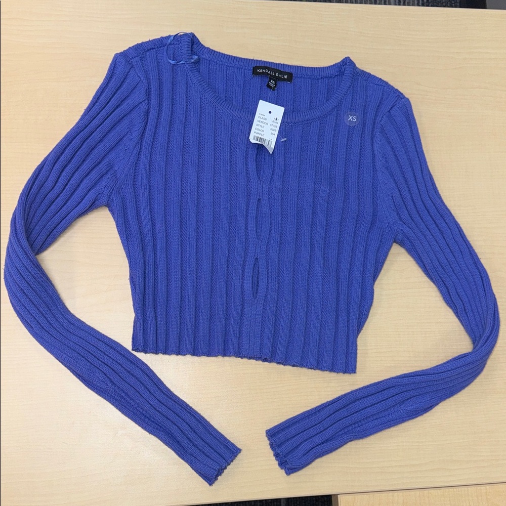 Kendall & Kylie Vibrant Knit Top PURPLE New with tags sweater cute mini